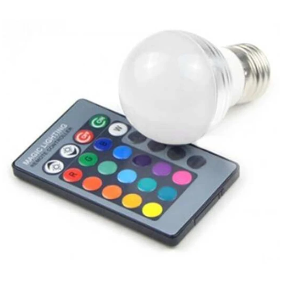 LED RGB Bulb Light And 24-key Remote Control