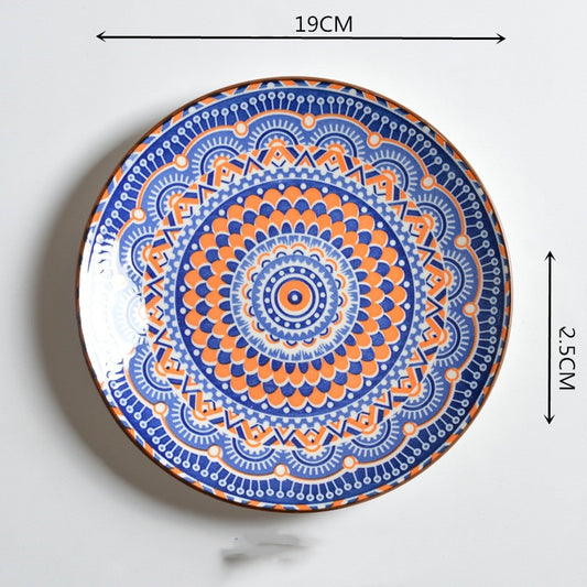 7 Inch Underglaze Printed Japanese Ceramic Plate