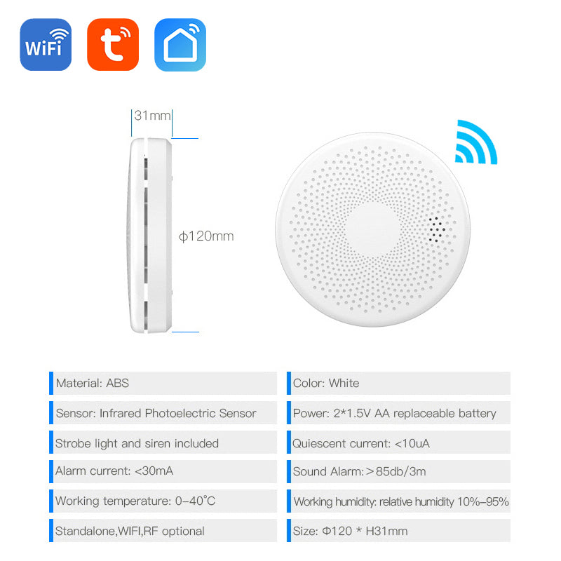 Wifi Smart Smoke Detector 2 In 1