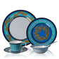 Blue Mediterranean Luxury Stoneware Dinnerware Set