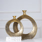 Golden ceramic circle vase living room porch vase decoration