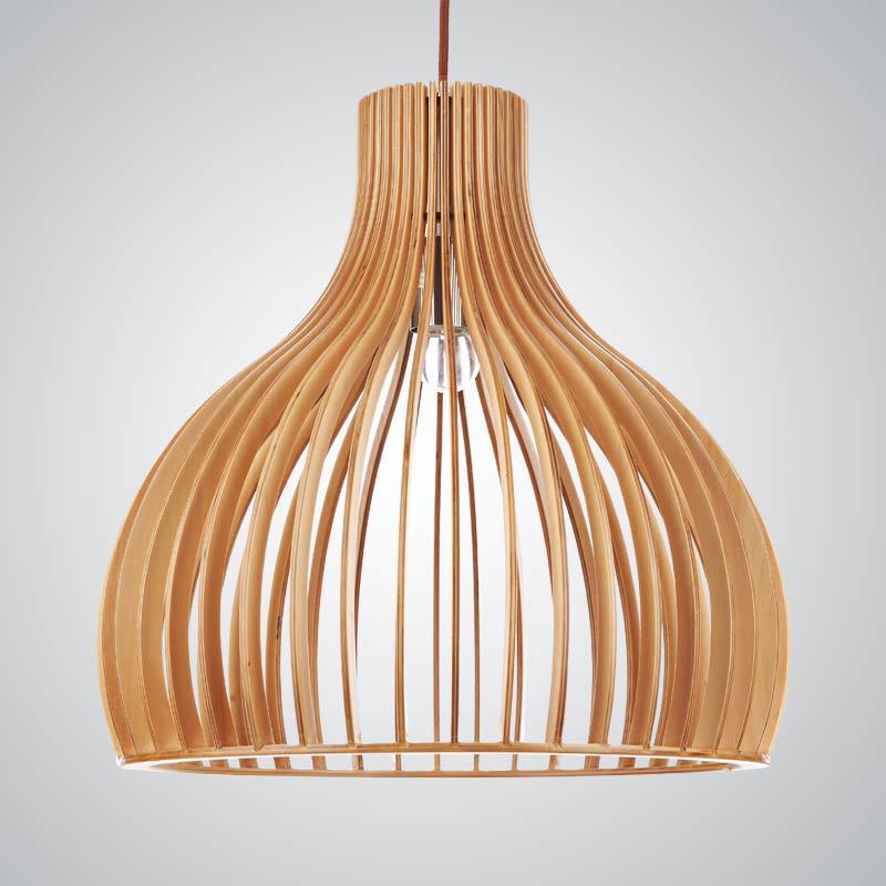 Bamboo Woven Nordic Birdcage Wooden Chandelier