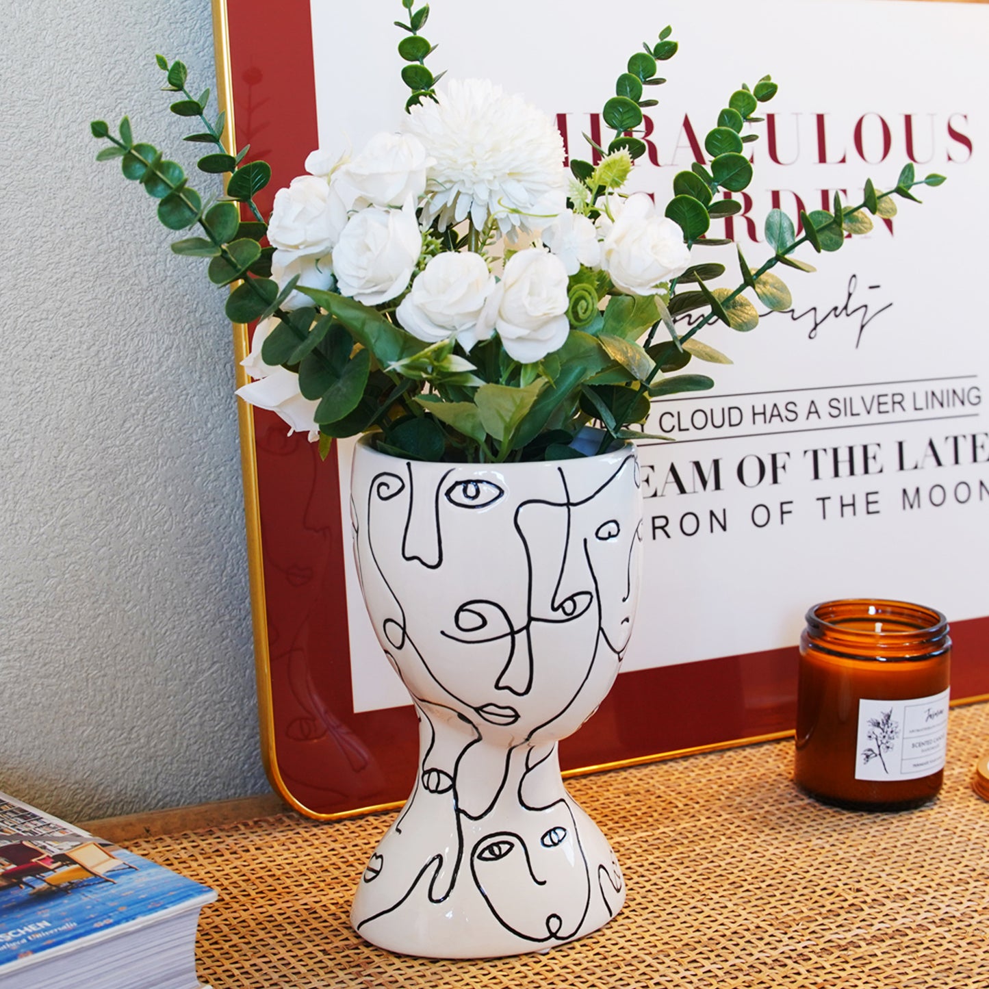 Face Ceramic Vase Ornaments