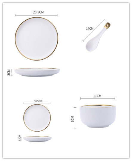 Luxury White Ceramic Stoneware Dinnerware Set