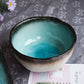 Luxury Blue Turquoise Blossom Crackle Glaze Stoneware Pottery Dinnerware Set