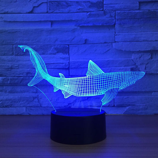 Colorful touch LED fish lamp