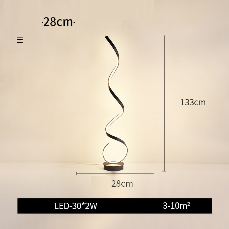 Living Room Sofa Simple Spiral Line Wave Floor Lamp