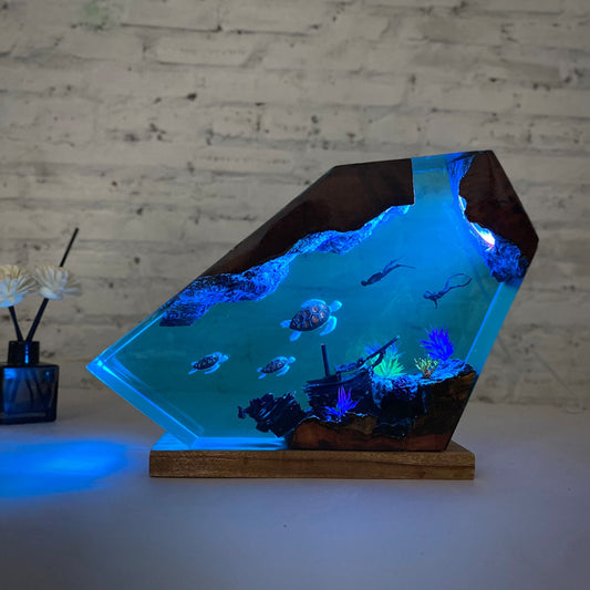 Immerse Shipwreck Sea Turtle Ocean Scenic Landscape Lamps