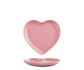 Heart Deco Pastel Ceramic Stone Dinner Plate Set