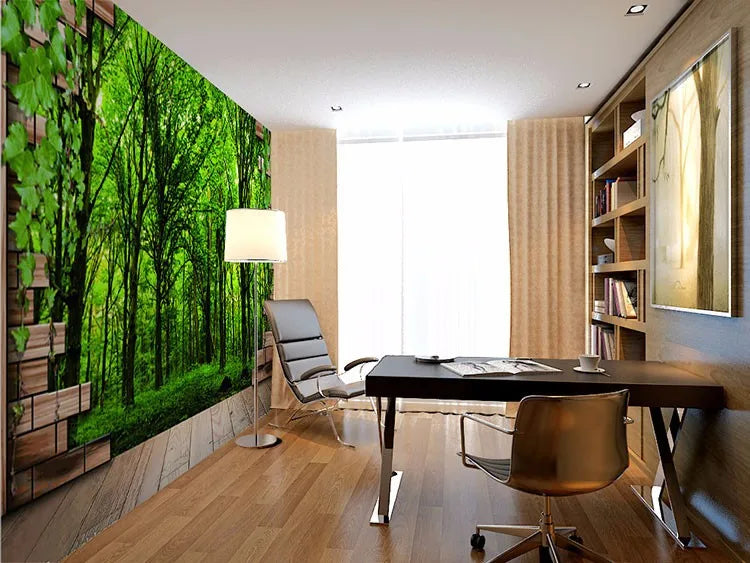 beibehang tiles forest scenery patterns papel de parede wallpaper for walls 3 d stereoscopic window photo paper murals flooring