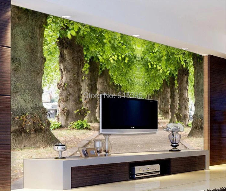 Custom 3D Mural Wallpaper Forest Road Living Room Sofa Bedroom TV Background Non-woven Photo Wallpaper Murals Decor Wall Art