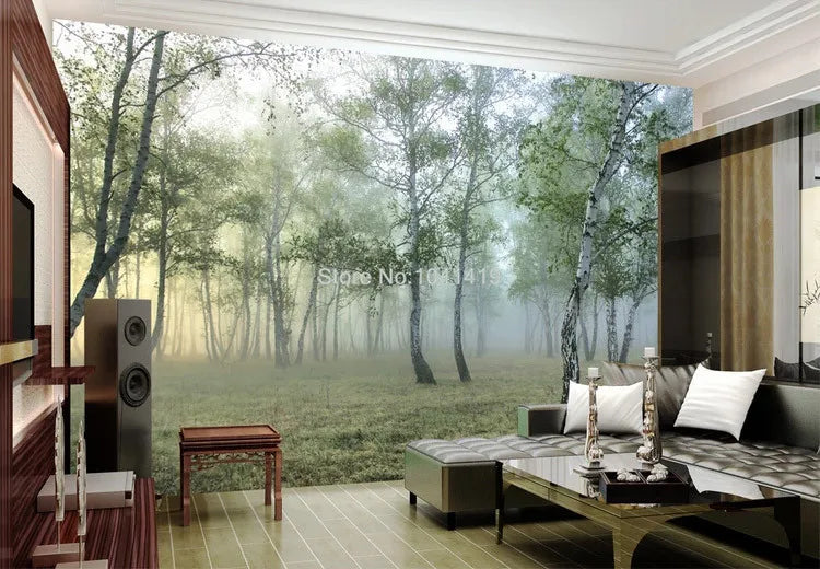 Photo Wallpaper 3D Green Forest Nature Landscape Murals Living Room TV Sofa Study Backdrop Wall Painting Papel De Parede 3D Sala