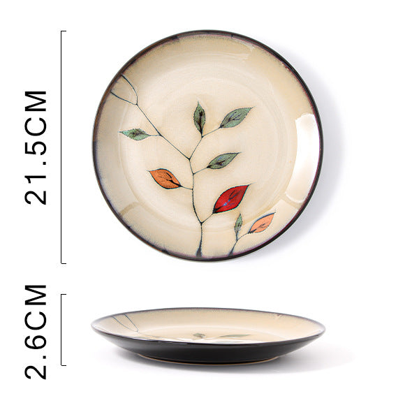 Glaze Kiln Hand Painted Ceramic Plate Cutlery