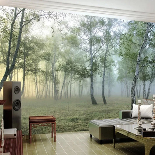 Photo Wallpaper 3D Green Forest Nature Landscape Murals Living Room TV Sofa Study Backdrop Wall Painting Papel De Parede 3D Sala