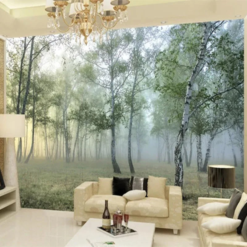 Photo Wallpaper 3D Green Forest Nature Landscape Murals Living Room TV Sofa Study Backdrop Wall Painting Papel De Parede 3D Sala