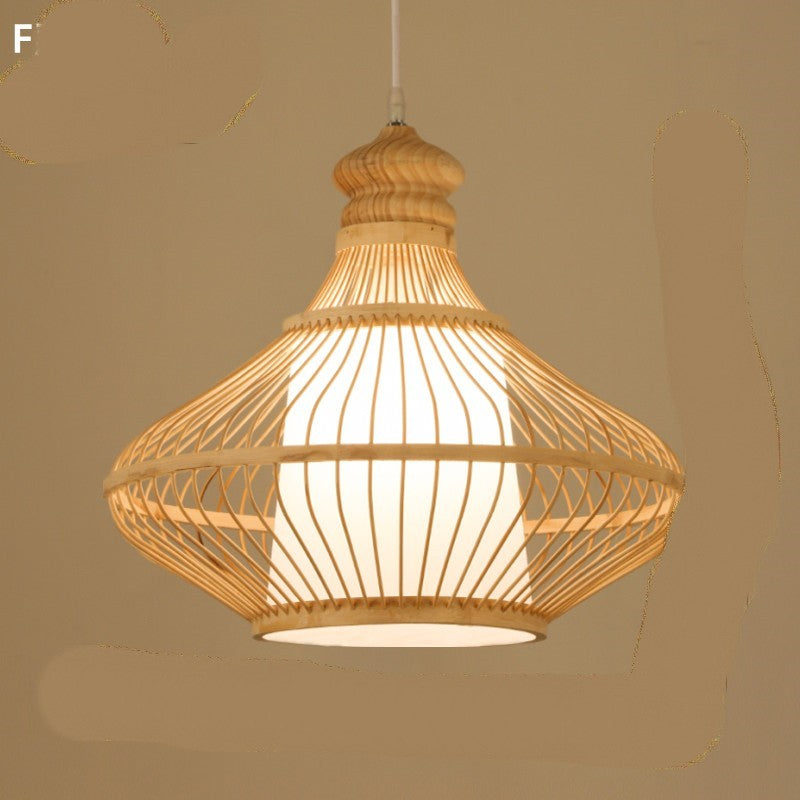 Bamboo Chandelier Chinese Restaurant Hotel Homestay Bedroom Balcony Lantern Rice Lamp