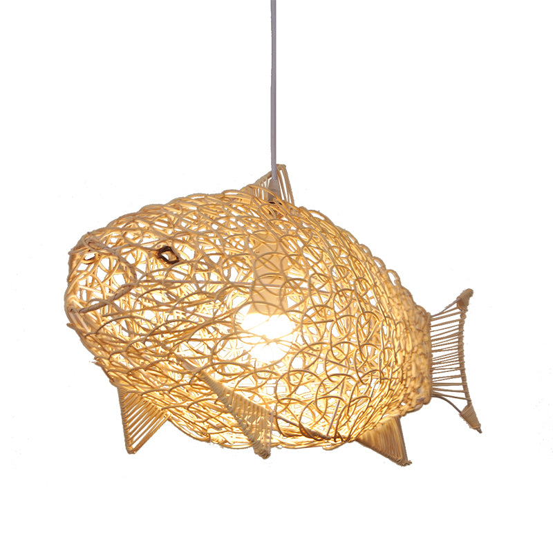 New Creative Fish-shaped Bamboo Chandelier