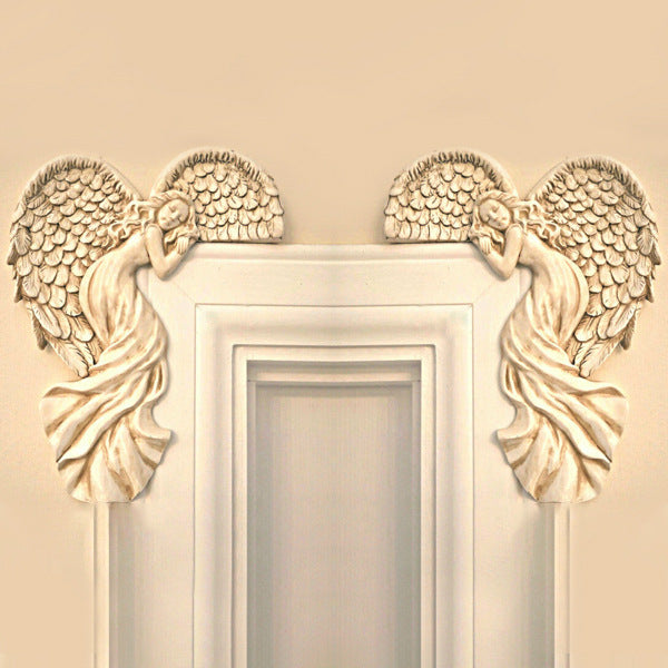 Door Frame Angel Wings Sculpture Resin Crafts