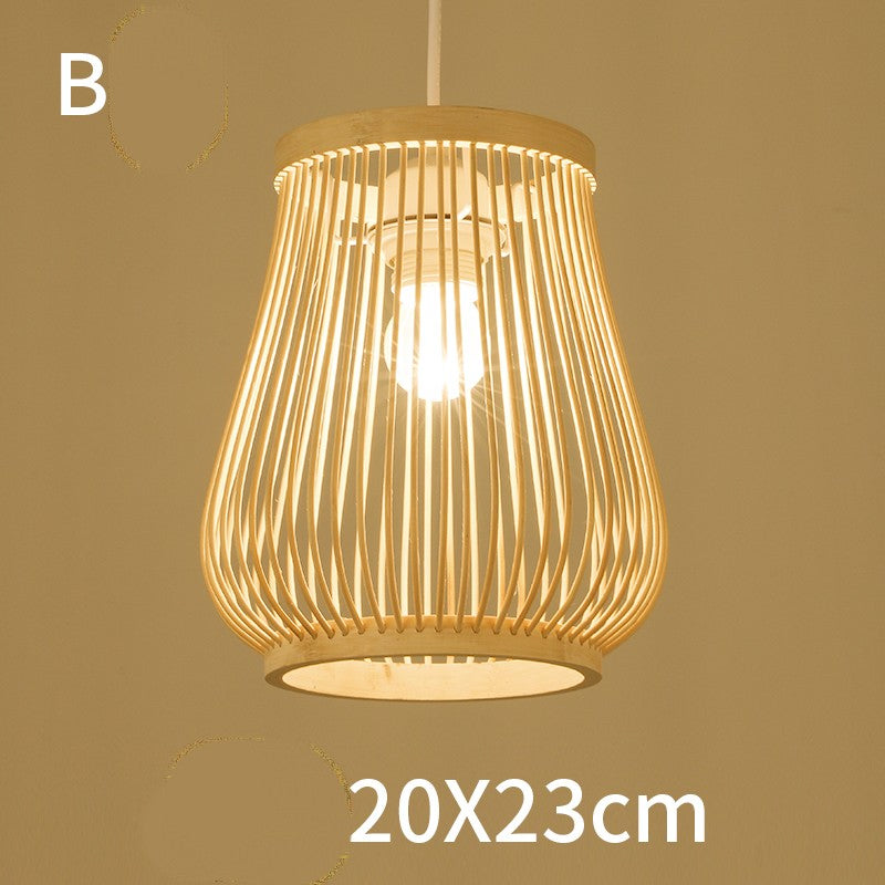 Bamboo Chandelier Chinese Restaurant Hotel Homestay Bedroom Balcony Lantern Rice Lamp