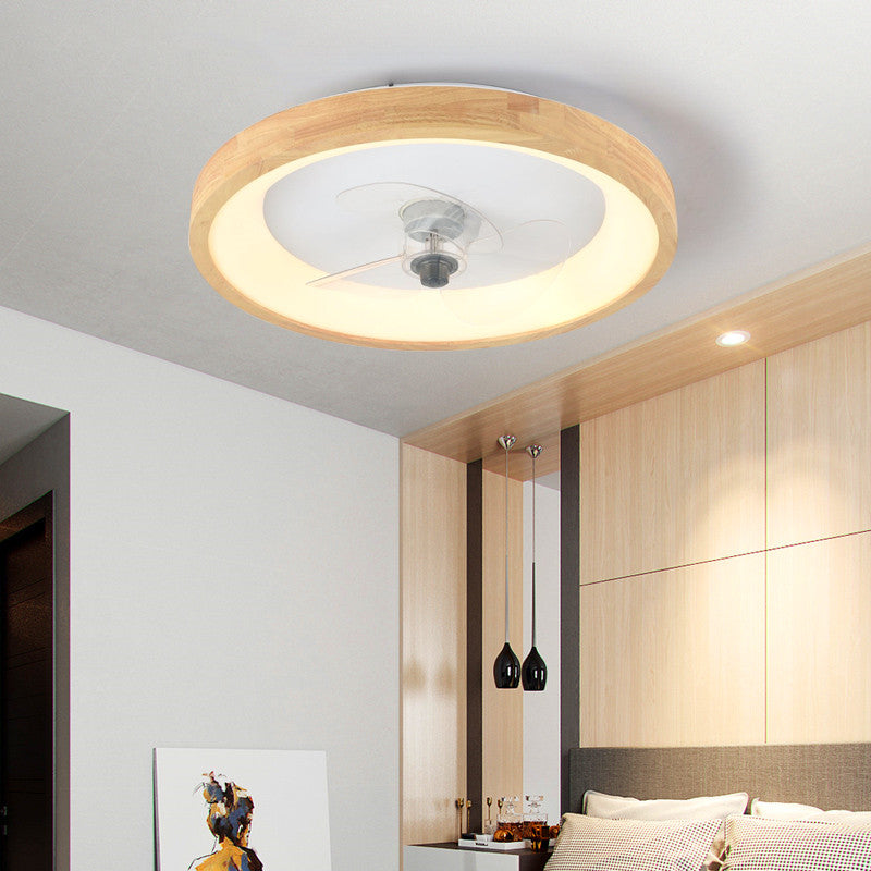 Household Fan Nordic Log Ceiling Lamp