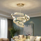 Light Luxury Crystal Living Room Chandelier Postmodern Round Stainless Steel