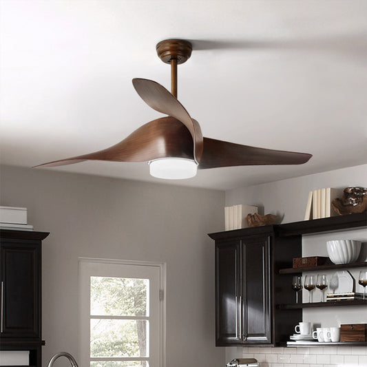 Retro Spiral Fan Leaf Ceiling Fan Light Simple