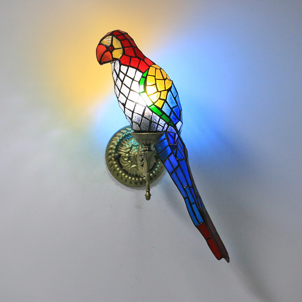 American Pastoral Tiffany Parrot Lamp