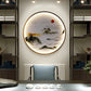 Three Dimensional Relief Entryway Decorative Painting Lamp Circular Background Wall Landscape Mural Lamp