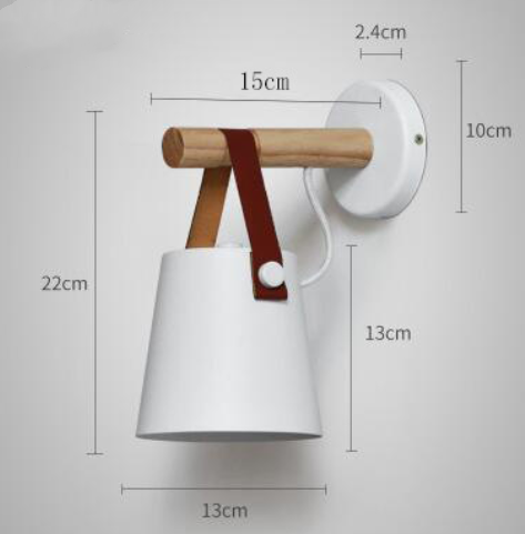 Bedroom Wooden Belt Iron Wall Lamp