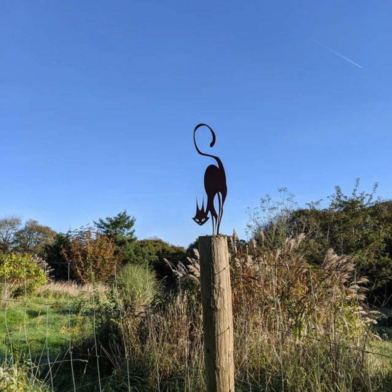 Metal Cat Fence Decoration Ornaments