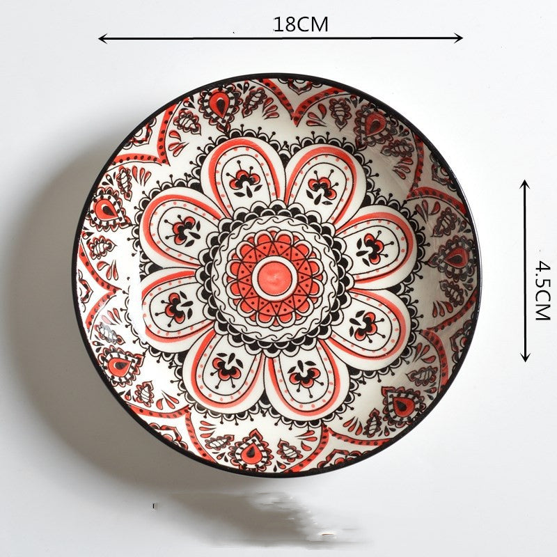 7 Inch Underglaze Printed Japanese Ceramic Plate