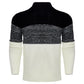 Men's Casual Color Block Long Sleeve Cable Knit Pullover Sweater