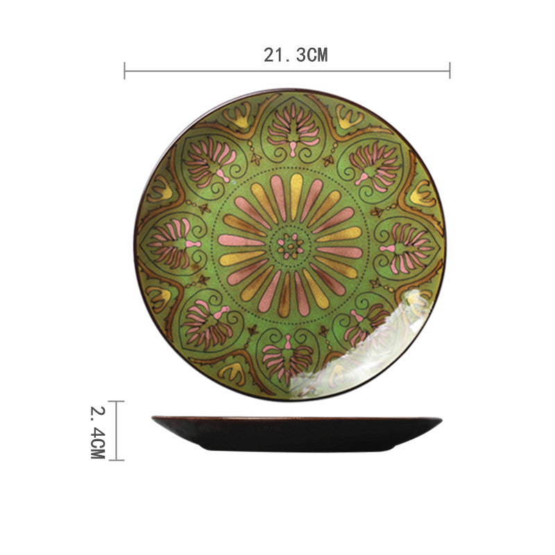 Traditional Talvera Pottery Plates Decorative Puebla Mexican Stonework