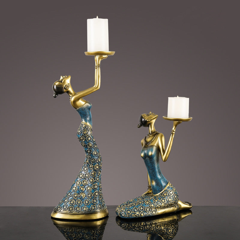 European Style Retro Beauty Candlestick Ornament Decoration | Decor Gifts and More