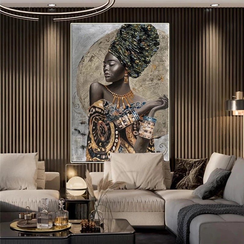 African Art Abstract Female Canvas Painting HD Print | Decor Gifts and More