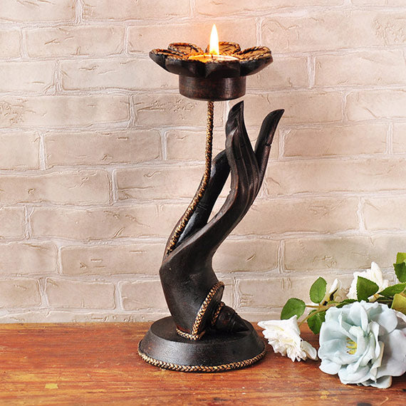 Solid Wood Creative Living Room Restaurant Hotel Bergamot Candle Holder