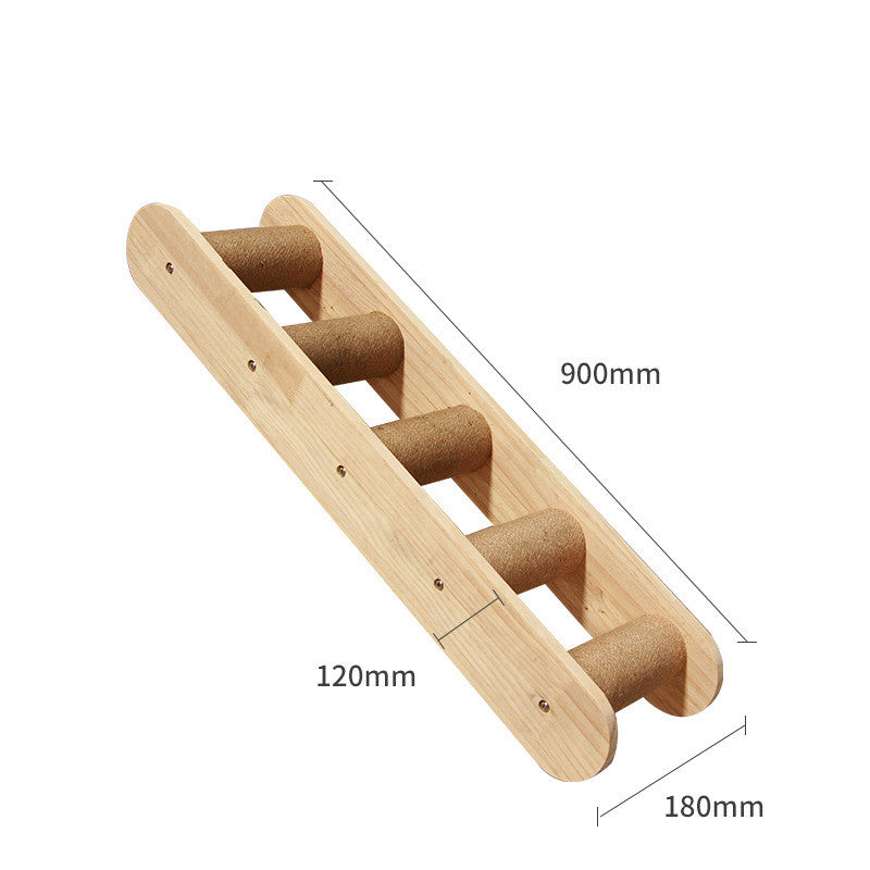 Cat Climbing Frame Wall Type Solid Wood Wall Hanging Platform Ladder | Decor Gifts and More