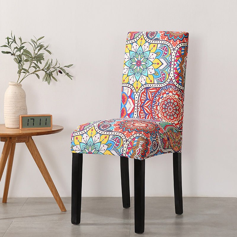 Bohemian Style Elastic Chair Covers Cover Dining Table Restaurant Home Dining Chair Cover | Decor Gifts and More