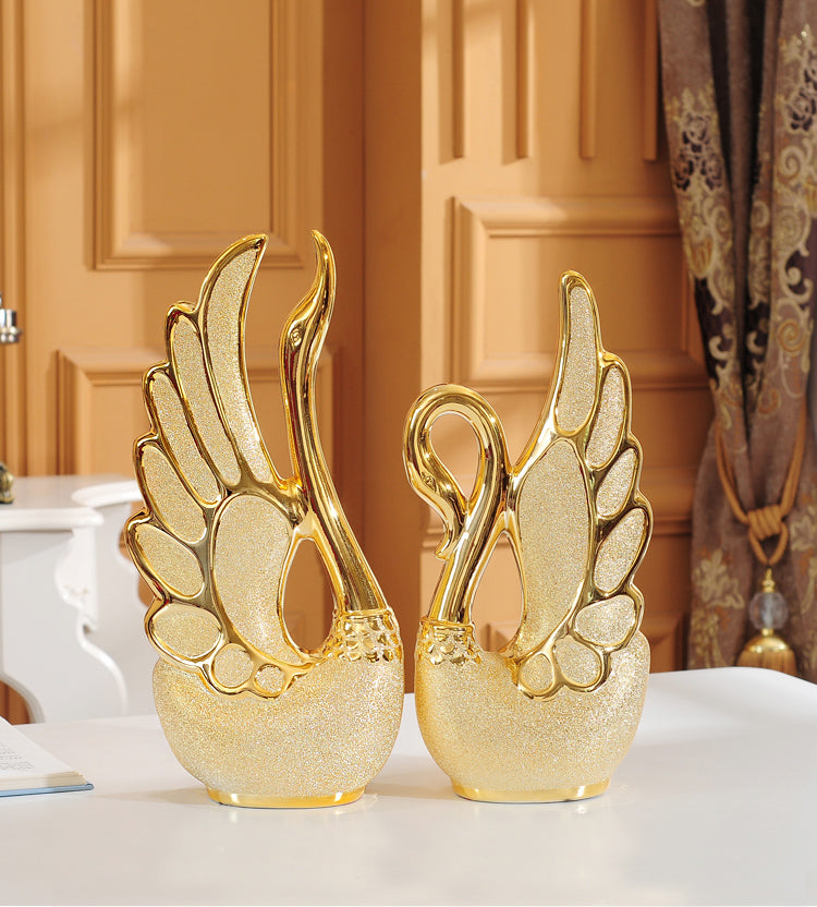 Gold-plated swan ornaments | Decor Gifts and More