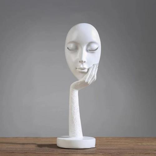 Nordic Abstract Art Thinker Thinking Lady Mask Figurine Resin Statue Office TV Cabinet Home Decoration Crafts | Decor Gifts and More