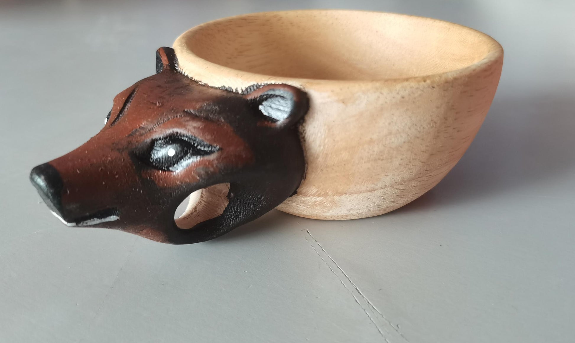 Hand Carved Cup Scandinavian Kuksa Wooden Mug Camping Gear Coffee Cup Kuksa Guksi Kuksa Wild Boar Cups Christmas | Decor Gifts and More