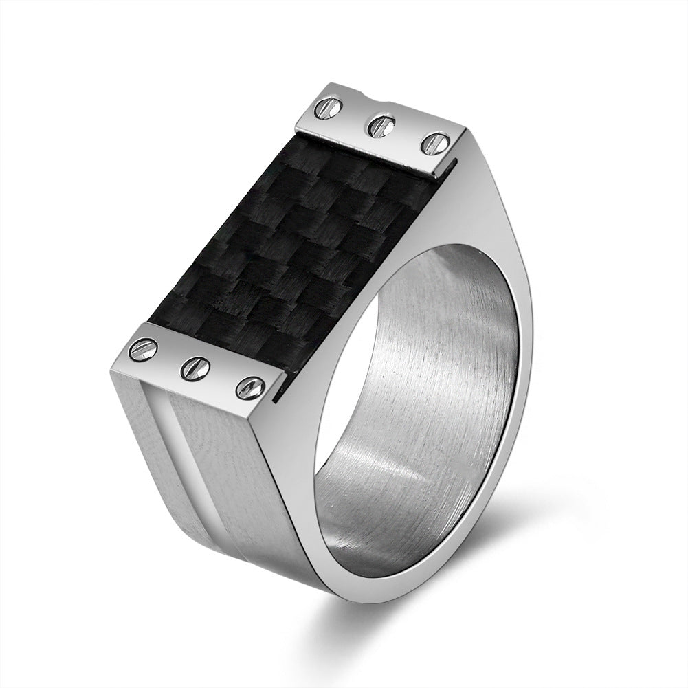 Creative black woven pattern stainless steel ring | Decor Gifts and More