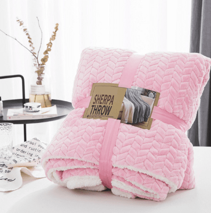 Luxury Super Soft Sherpa Coral Fleece Blanket Solid Color Reversible Faux Fur Mink Throw Kids Adult Warm Blankets On The Bed (China) | Decor Gifts and More