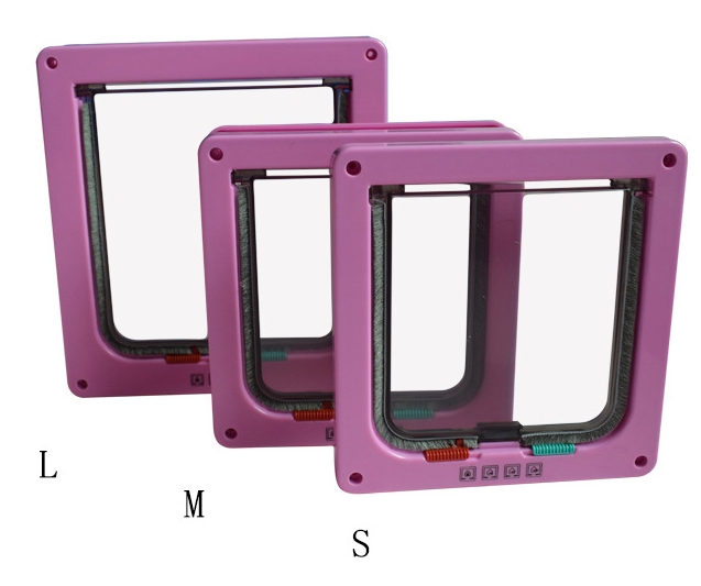 4 Way Lockable Pet Door Security Flap Door ABS Plastic