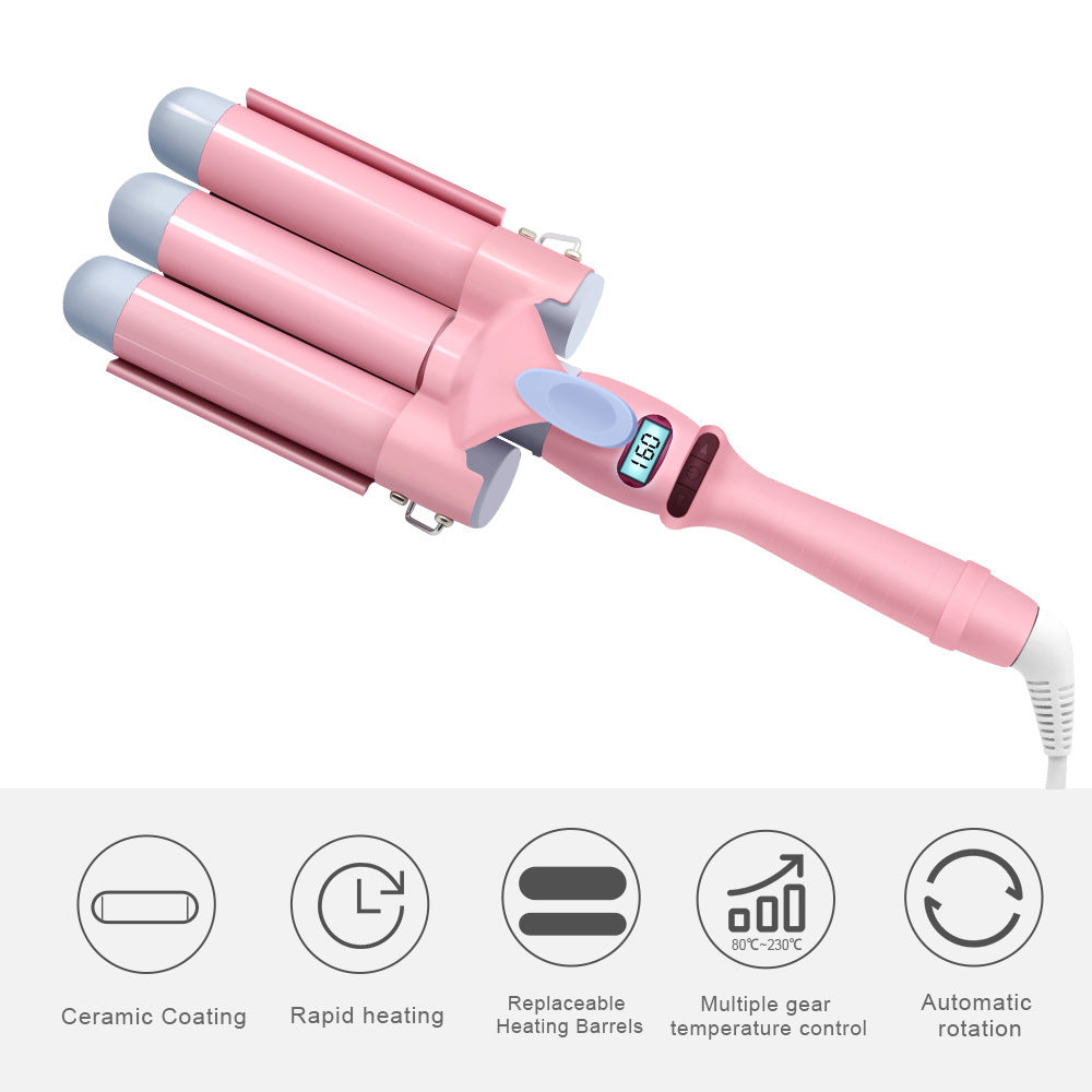 Three-tube Curling Iron Manufacturer Wave Big Roll Cone Curling Iron | Decor Gifts and More