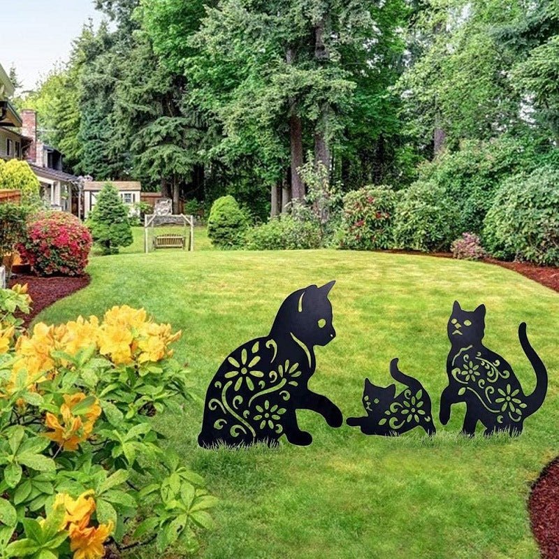 Cat Silhouette Metal Silhouette Art Yard Decoration | Decor Gifts and More