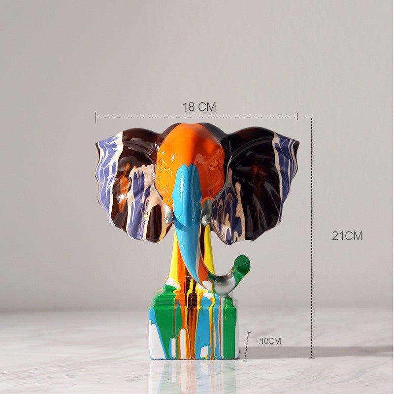 Modern Abstract Art Colored Elephant Creative Ornaments