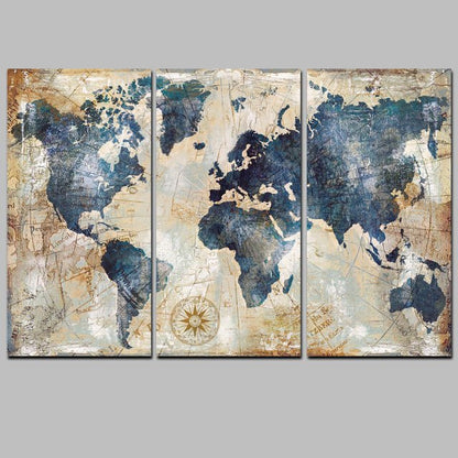 Triptych World Image Mural Painting Canvas Painting Core | Decor Gifts and More