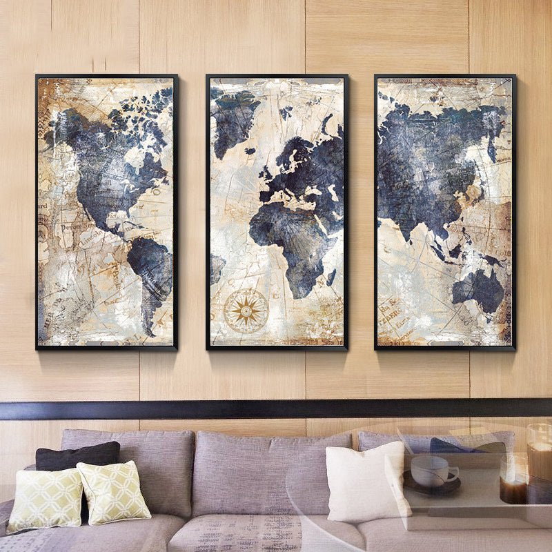 Triptych World Image Mural Painting Canvas Painting Core | Decor Gifts and More