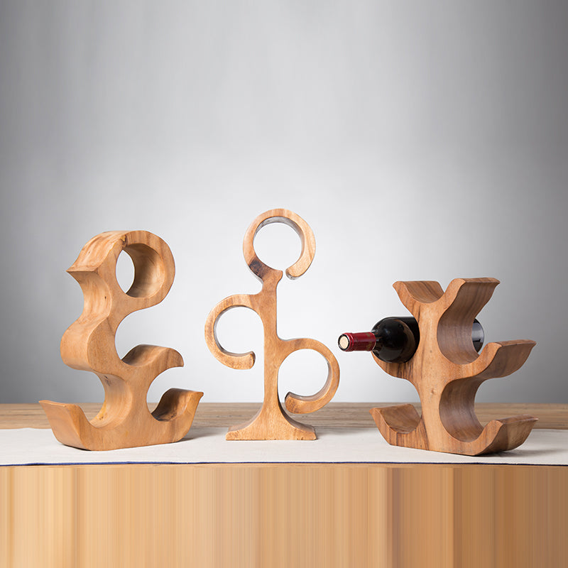 Handmade Solid Wood Creative Mango Wood Wine Rack Ornaments | Decor Gifts and More